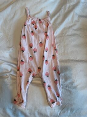 Pink Strawberry Print Baby Romper 6-9 months